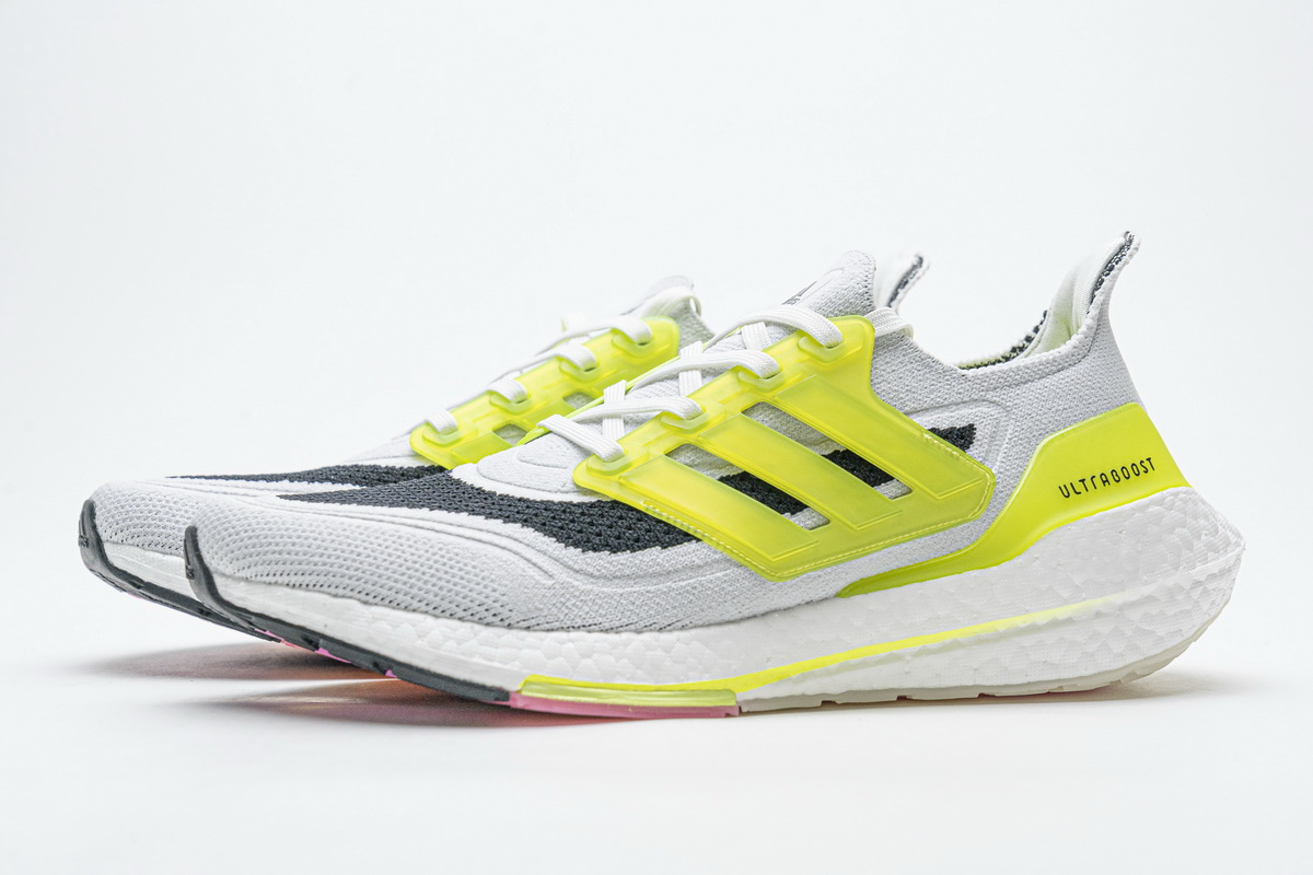 Adidas Ultra Boost 21 White Volt FY1214 - Lightweight Performance & Vibrant Style