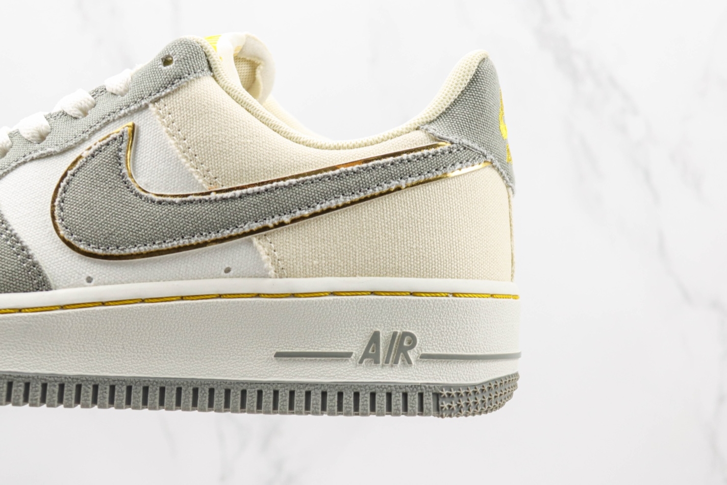 Nike Air Force 1 07 Low Grey Metallic Gold White 315122-666 - Stylish and Versatile Sneakers