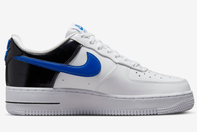 Nike Air Force 1 Low White/Blue-Black Patent Leather DQ7570-400 - Stylish and Durable Footwear