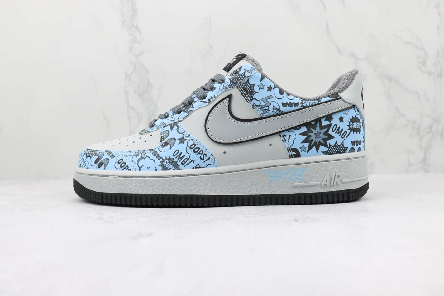 Nike Air Force 1 07 Low Smurfs Grey Blue Black ZG0088-822 - Stylish and Comfortable Shoes for Men
