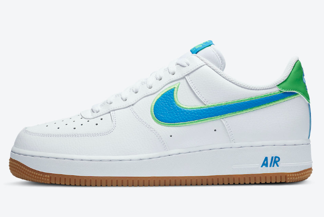 Nike Air Force 1 Low White Blue Lime Gum DA4660-100 - Stylish and Versatile Sneakers for Men