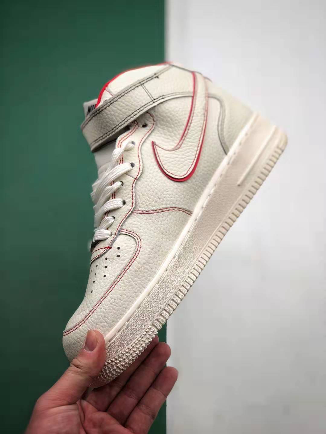 Nike Air Force 1 Mid All White Red AO2518-226 - Stylish and Iconic Sneaker
