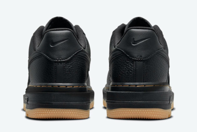 Nike Air Force 1 Luxe 'Black Gum' - Premium Black/Bucktan-Gum Yellow Trainers (DB4109-001)