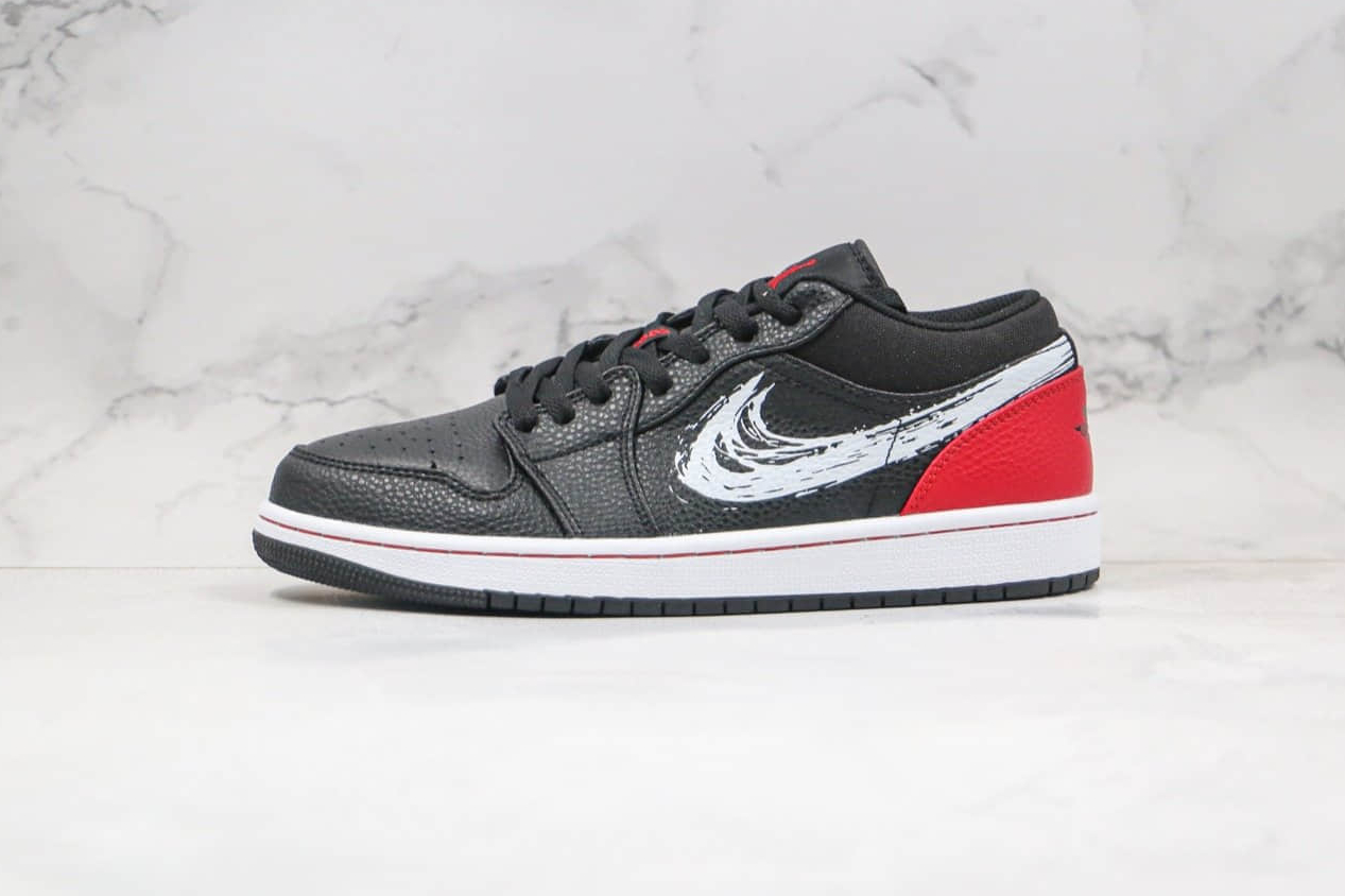 Air Jordan 1 Low 'Brushstroke Swoosh - Black Red' DA4659-001 - Premium Footwear for Sneaker Enthusiasts