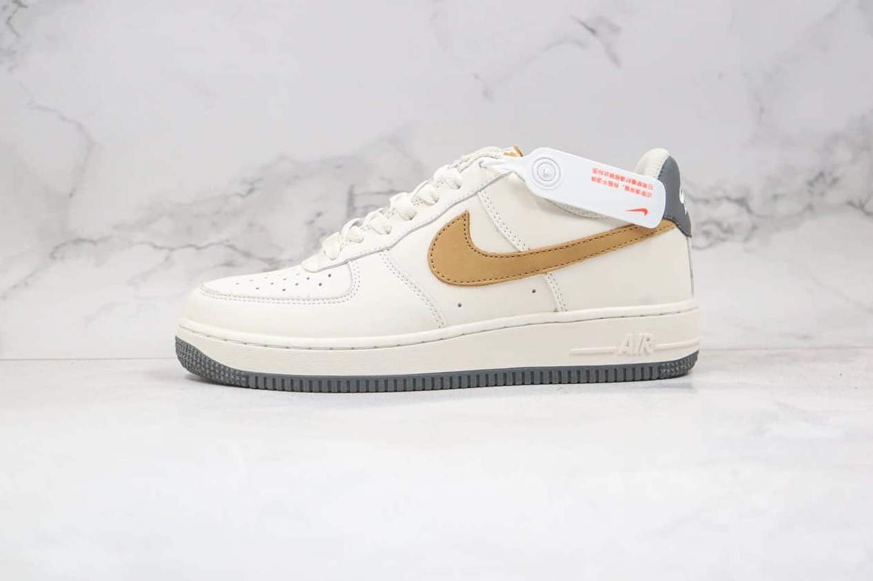 Nike AF1 Low Beige Metallic Gold Cool Grey 318776-601 - Stylish Sneakers for Any Occasion!