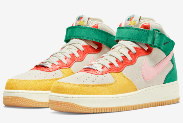 Nike Air Force 1 Mid Coconut Milk/Bleached Coral-Vivid Sulfur DR0158-100: Premium Sneaker for Style and Comfort