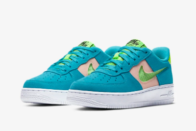 Nike Air Force 1 LV8 Oracle Aqua/Washed Coral/Ghost Green CJ4093-300 - Refresh Your Style with These Vibrant Sneakers!