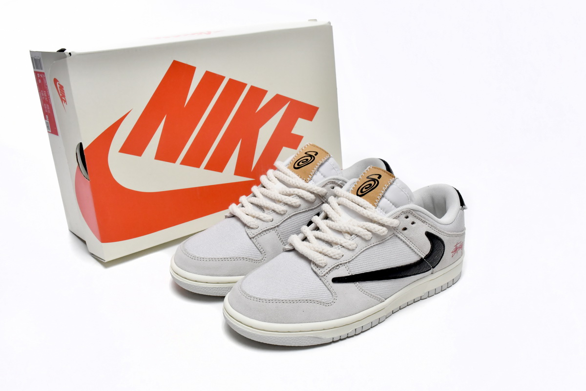Stussy x Nike SB Dunk Low Certified Fresh Cream White Black Red - Limited Edition Collab