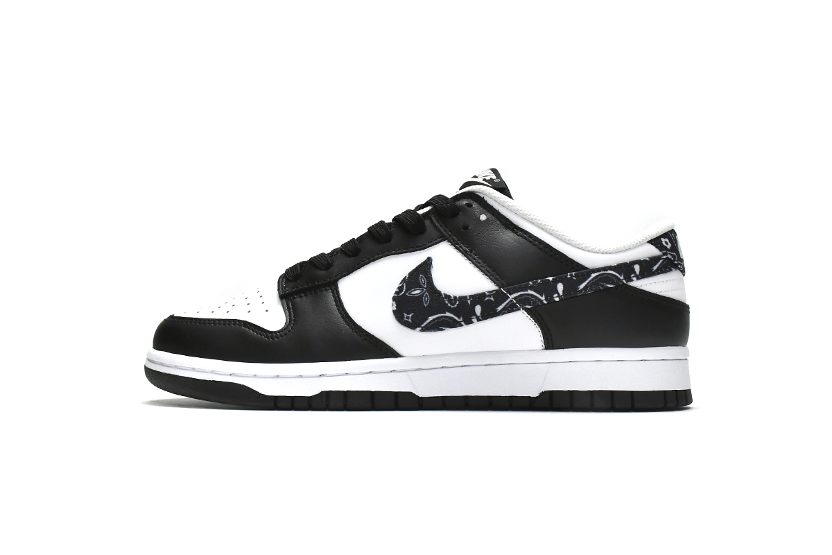 Nike SB Dunk Low Black Paisley White Running Shoes DH4401-100 | Trendy Streetwear Sneakers