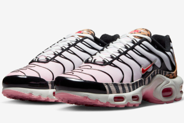 Nike Air Max Plus 'Animal Instinct' Med Soft Pink/Univ Red-Blk-Summit White DZ4842-600 - Shop Now for Trendy Animal Print Sneakers!