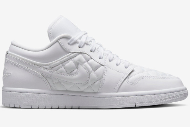 Air Jordan 1 Low Quilted 'Triple White' | Stylish All-White Sneakers