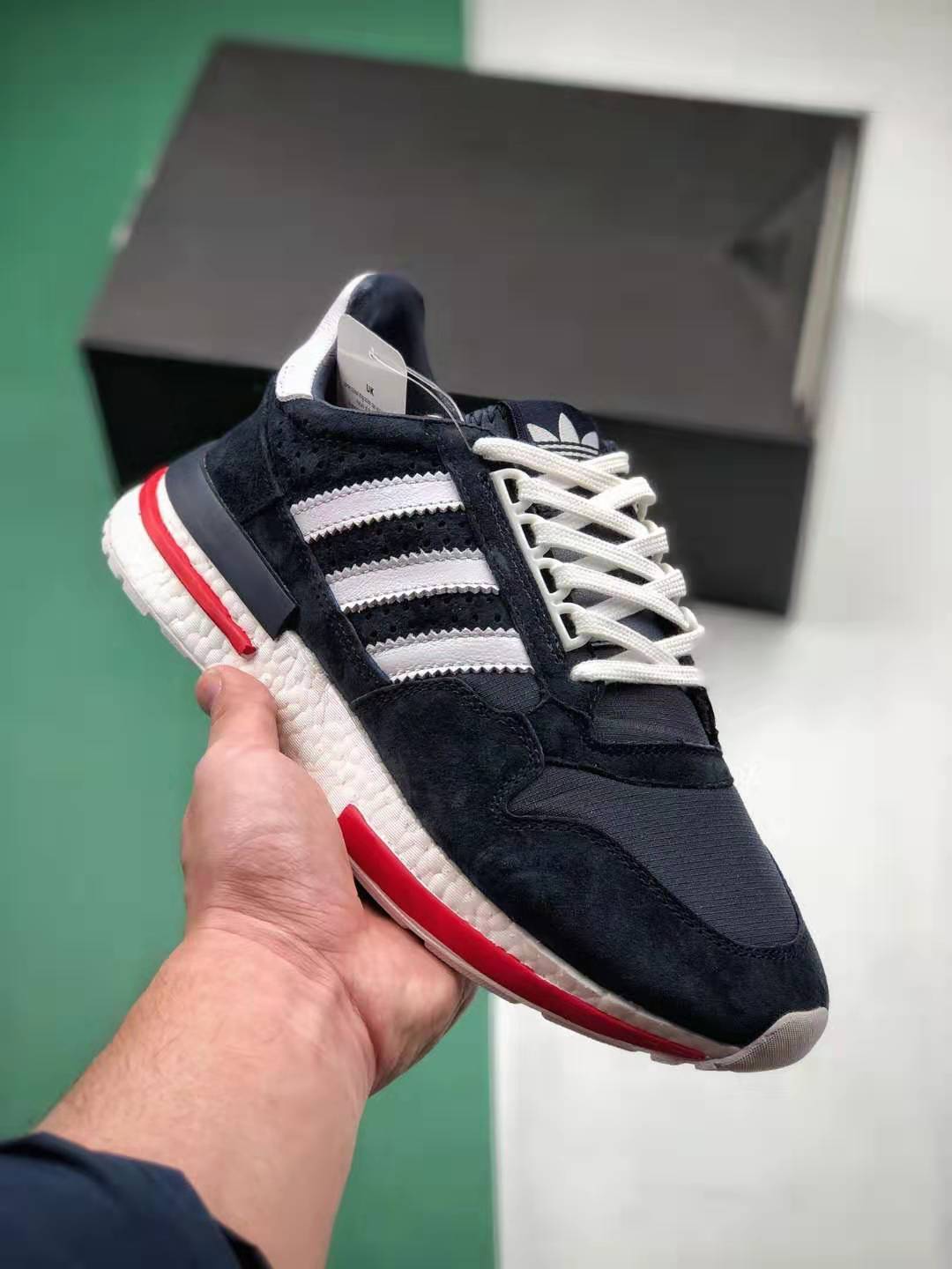 Adidas Clover ZX 500 Cloud White Blue Red Shoes - BB6843 | Stylish and Comfortable Footwear