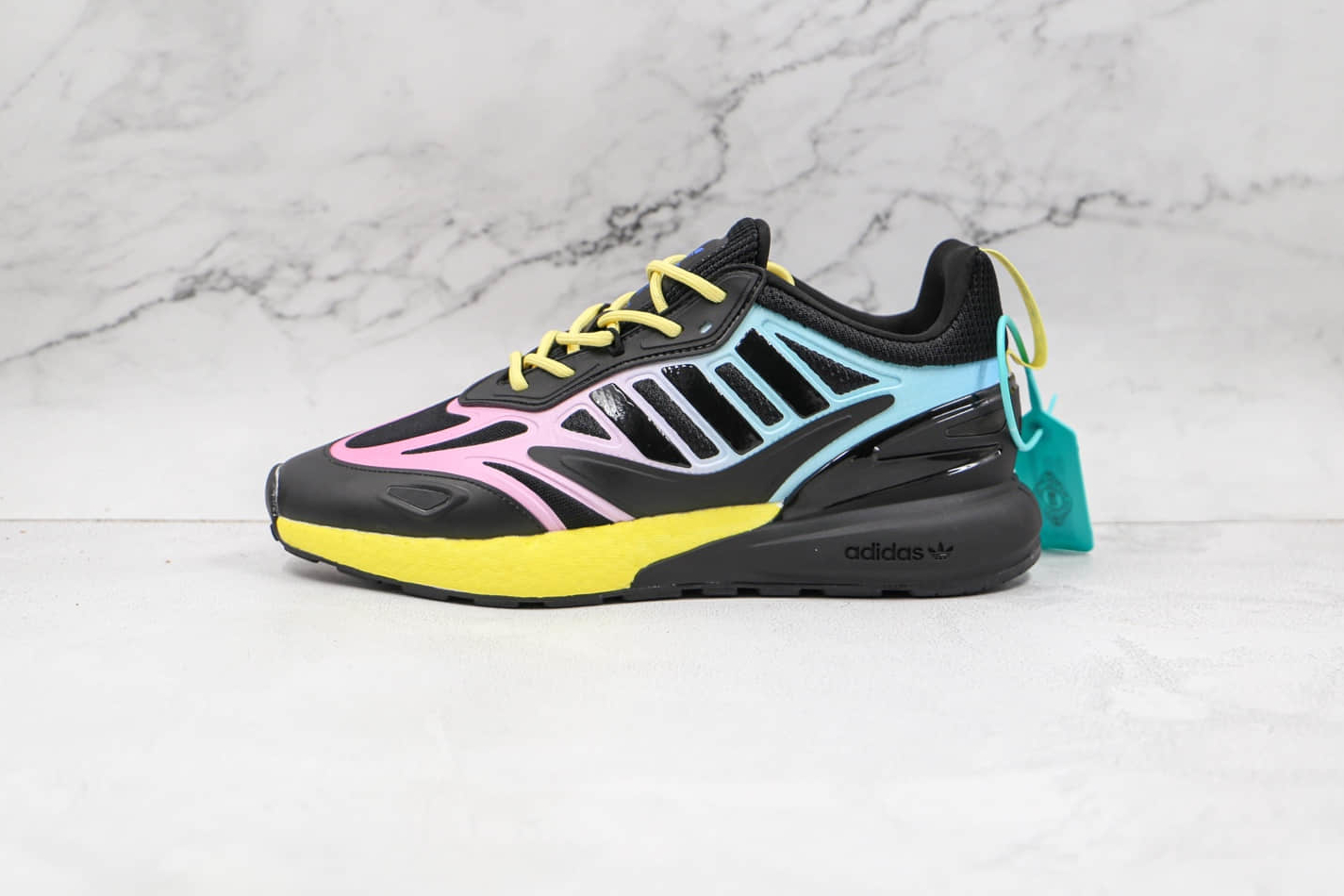 Adidas ZX 2K Boost 2.0 Athletic Sneakers Black Yellow Ink GY8283 - Shop Now!