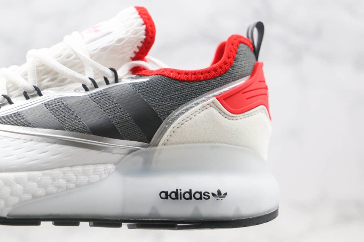Adidas ZX 2K Boost J Mars Exploration White Gray Red FX8774 - Premium Sneakers