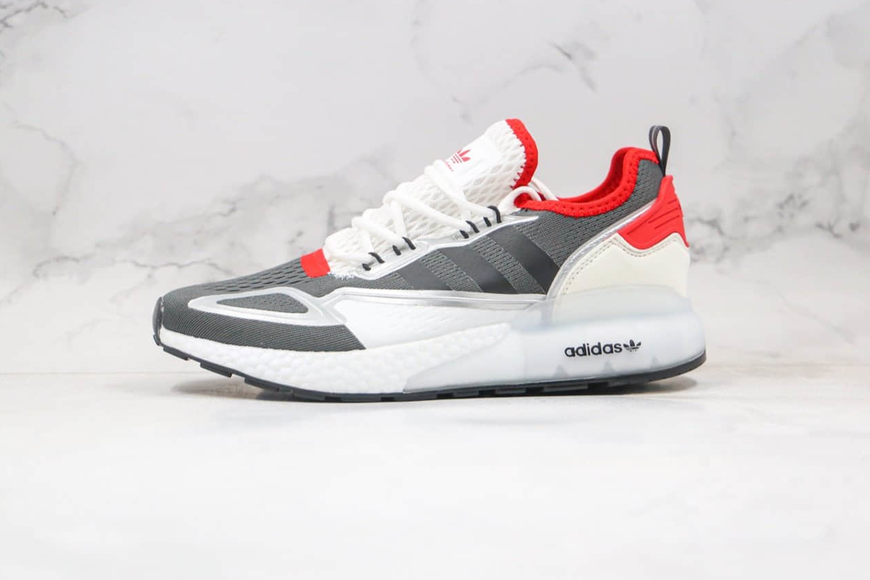 Adidas ZX 2K Boost J Mars Exploration White Gray Red FX8774 - Premium Sneakers