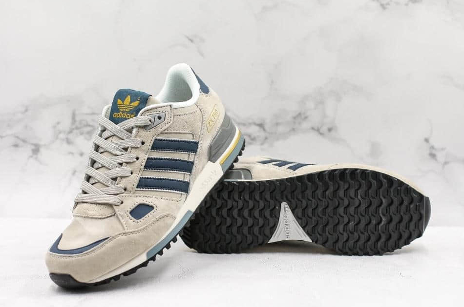 Adidas Originals ZX 750 Grey Navy Blue Metallic Gold Shoes - Q35066